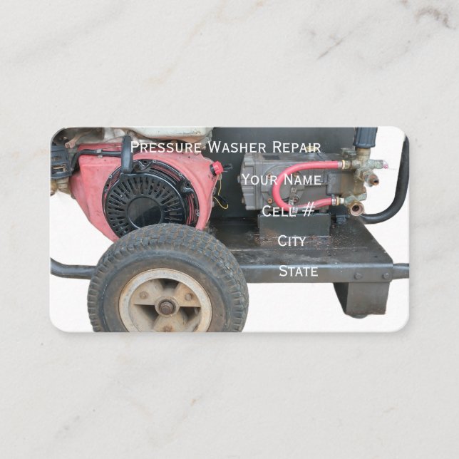 Pressure Washer Repair Business Card Visitkort (Framsida)