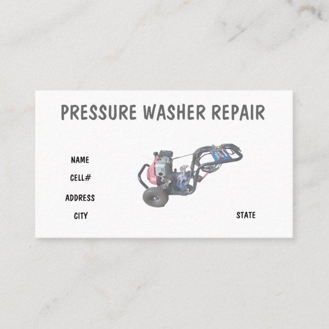 Pressure Washer Repair Visitkort (Framsida)