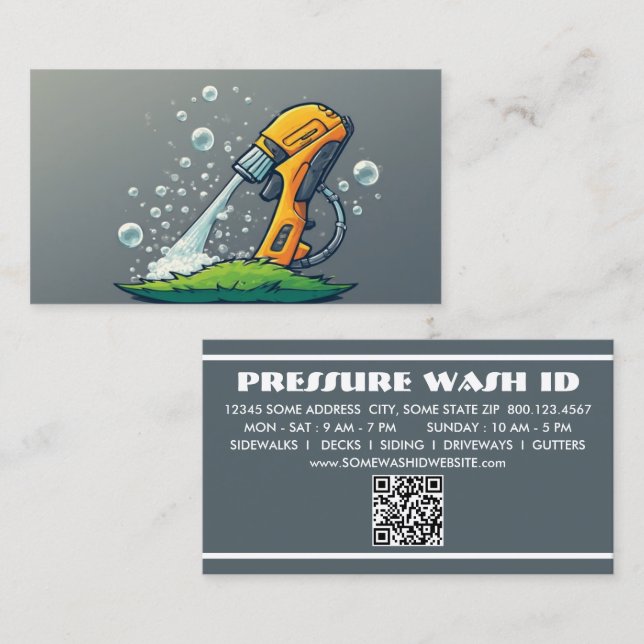 PRESSURE WASHER with qr code Lojalitetskort (Fram/baksida)