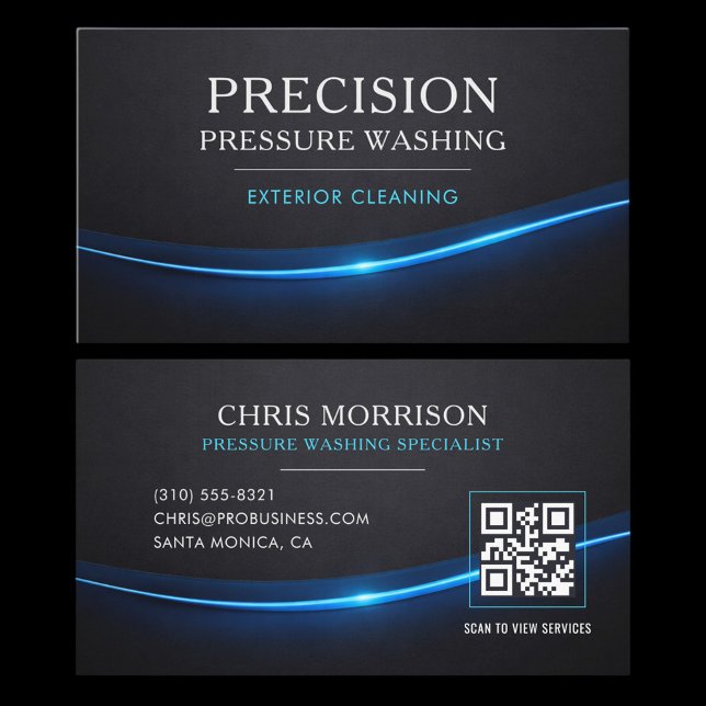 Pressure Washing QR Code Professional Visitkort (Skapare uppladdad)