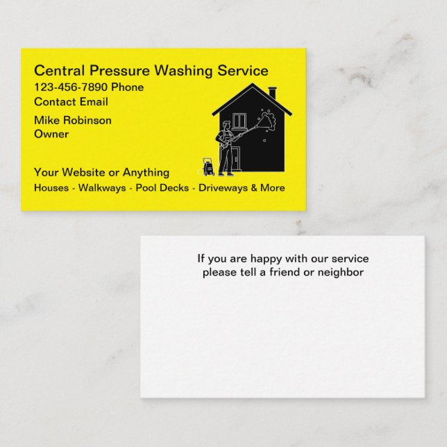 Pressure Washing Services Business Cards Visitkort (Fram/baksida)