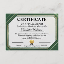 Prestation Känner tacksamhet Guld Grön Certifikat