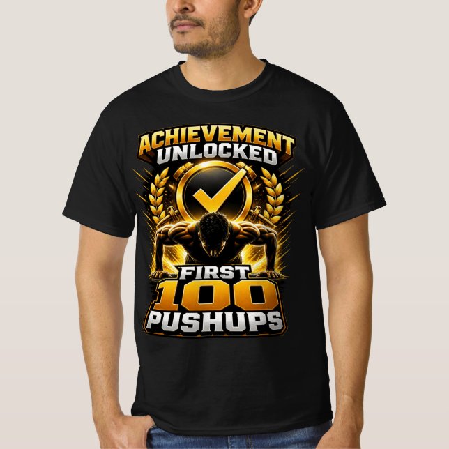 Prestation upplåst: 100 armhävningar Calisthenics  T Shirt (Framsida)