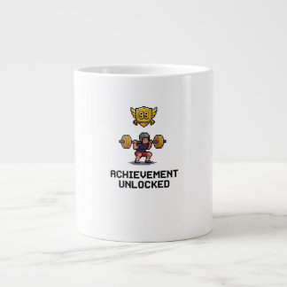 Prestation Upplåst Nivå 99 Pixel Gym Motivation Jumbo Mugg
