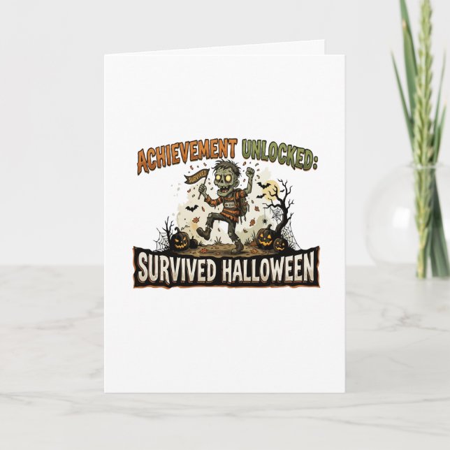 Prestation Upplåst: Överlevde Halloween Kort (Framsida)