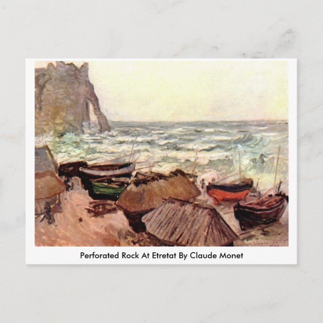 Presterande Sten vid Etretat av Claude Monet Vykort (Framsida)
