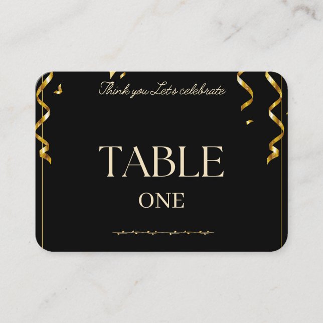 Prestige Gold Retirement Celebration Table Number  Placeringskort (Framsida)