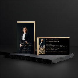 Prestige Luxury Realtor Law Firm Gold & Black Luxe Visitkort