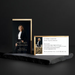Prestige Luxury Realtor Law Firm Gold & Black Luxe Visitkort