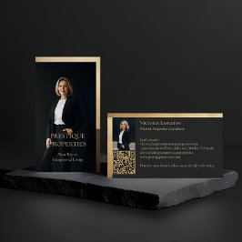 Prestige Luxury Realtor Law Firm Gold & Black Luxe Visitkort
