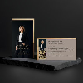 Prestige Luxury Realtor Law Firm Gold & Black Luxe Visitkort