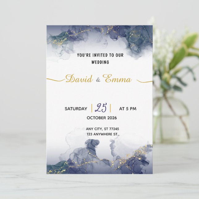 Prestige Wedding Invitation Card Inbjudningar (Stående Fram)