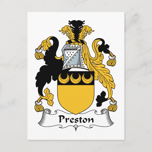 Preston Family Crest Vykort (Framsida)