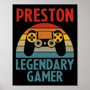 Preston-gåva Namngiven Rolig Spelande Nörd B Poster