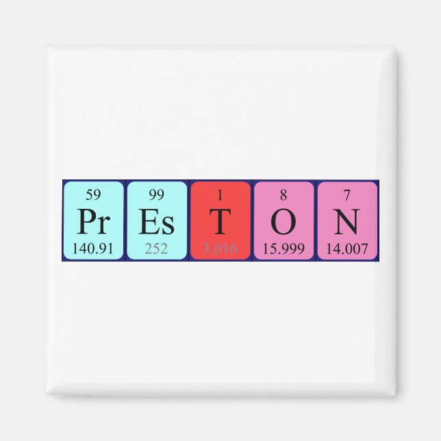 Preston Periodisk bord namn magnet (Framsidan)