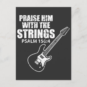 Preta upp honom Christian Guitar Player Distress Vykort