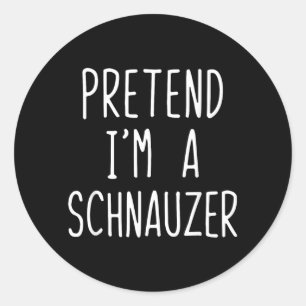 Pretend A Schnauzer Hund Kostym Halloween Lat Runt Klistermärke