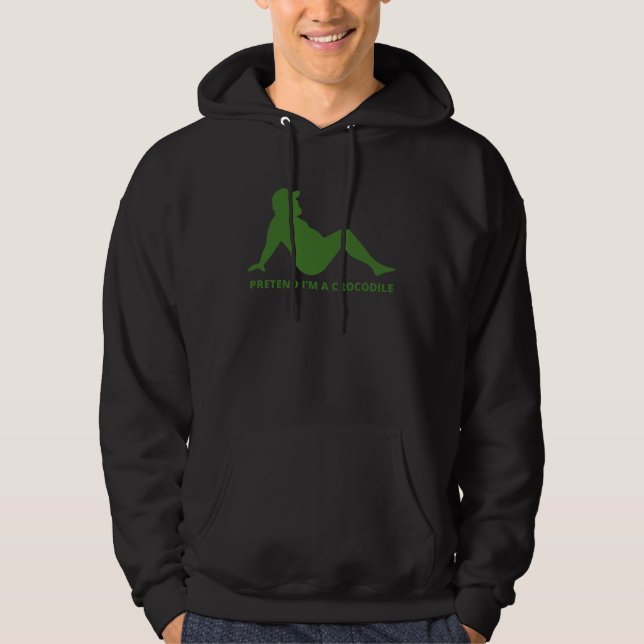 Pretend I m A Crocodile Simple Easy Lazy Halloween Hoodie (Framsida)