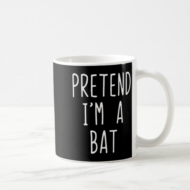 Pretend I'm A Bat Costume Halloween Funny Lazy Adu Kaffemugg (Höger)