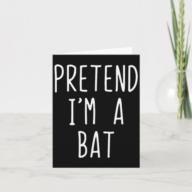 Pretend I'm A Bat Costume Halloween Funny Lazy Adu Kort (Framsida)