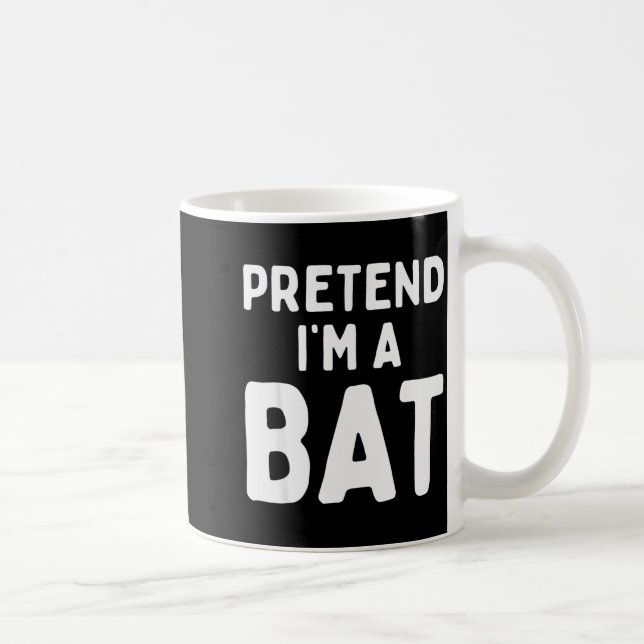 Pretend I'm A Bat Funny Lazy Easy Halloween Costum Kaffemugg (Höger)