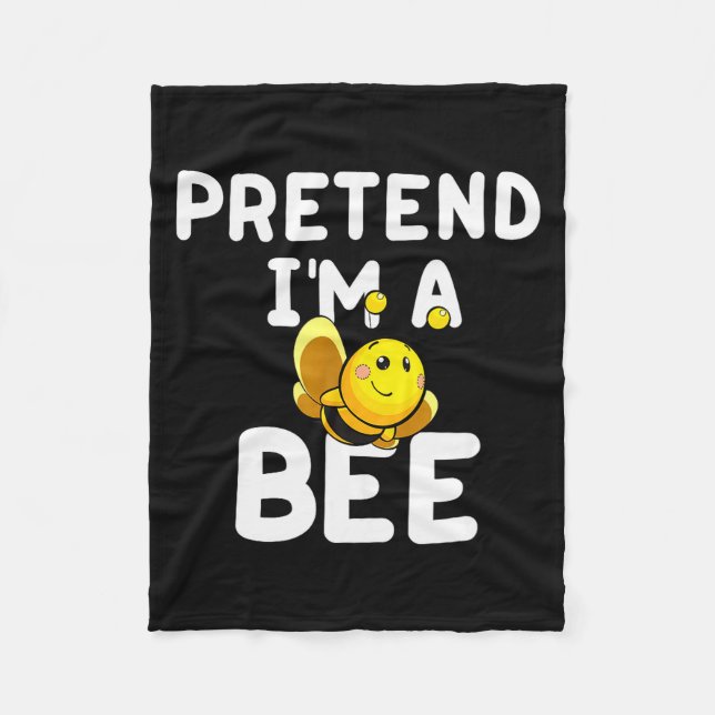 Pretend I'm A Bee Funny Lazy Easy Halloween Costum Fleecefilt (Framsidan)