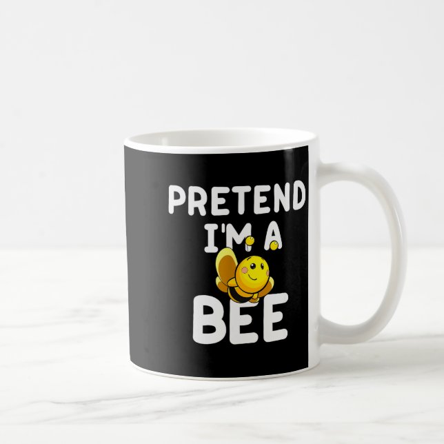 Pretend I'm A Bee Funny Lazy Easy Halloween Costum Kaffemugg (Höger)