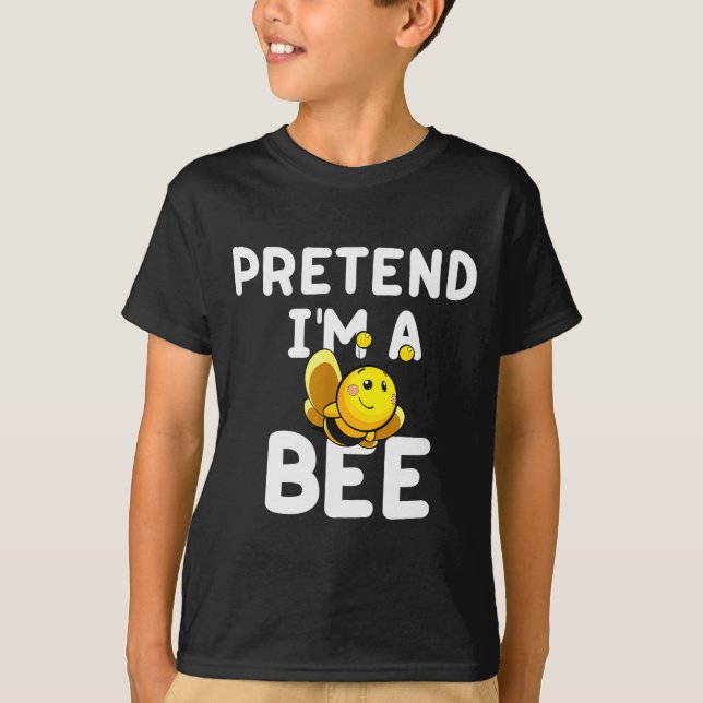 Pretend I'm A Bee Funny Lazy Easy Halloween Costum T Shirt (Framsida)