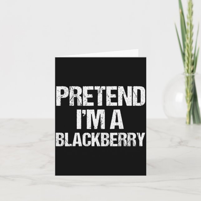 Pretend I'm A Blackberry Funny Lazy Halloween Cost Kort (Framsida)