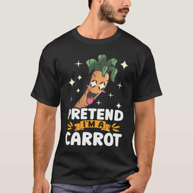 Pretend Im A Carrot Face Funny Vegan Vegetable Far T Shirt (Framsida)