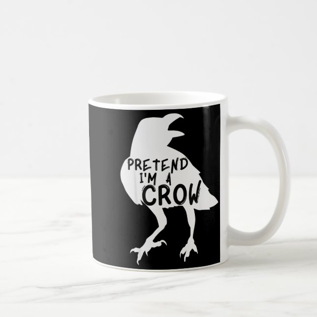 Pretend I'm A Crow Funny Lazy Halloween Costume  Kaffemugg (Höger)