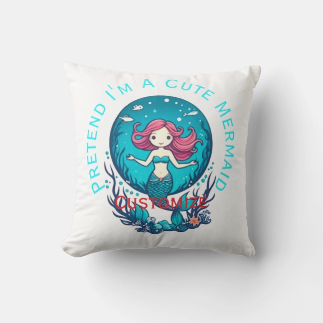 Pretend I'm A Cute Mermaid Thunder_Cove Kudde (Framsida)
