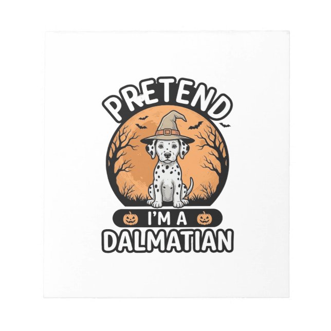 Pretend Im a Dalmatian Halloween Hund Design_1 Anteckningsblock (Framsida)