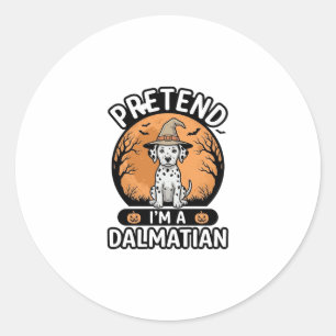 Pretend Im a Dalmatian Halloween Hund Design_1 Runt Klistermärke
