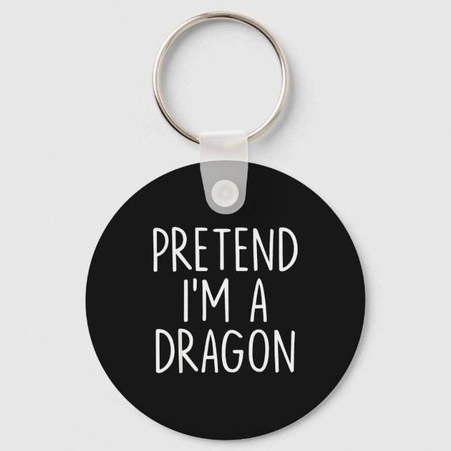 Pretend I'm A Dragon Halloween Couples Costume Mat Nyckelring (Framsida)