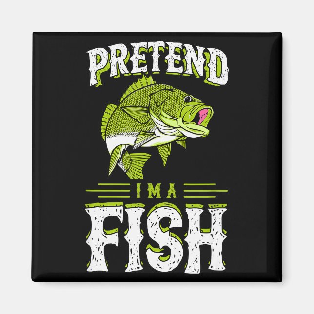 Pretend I'm A Fish B Funny Cute Lazy Halloween Cos Magnet (Framsidan)