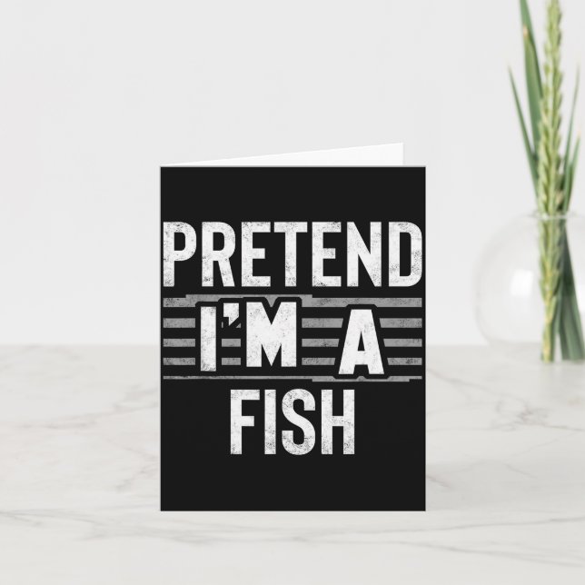 Pretend I'm A Fish Funny Halloween Costume Gift  Kort (Framsida)