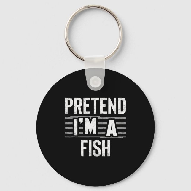 Pretend I'm A Fish Funny Halloween Costume Gift  Nyckelring (Framsida)