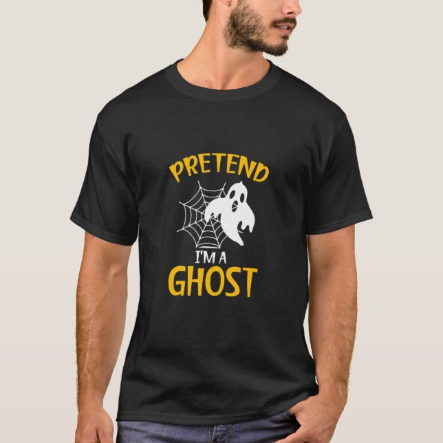 Pretend I'm a Ghost Halloween Web Spider T Shirt (Framsida)