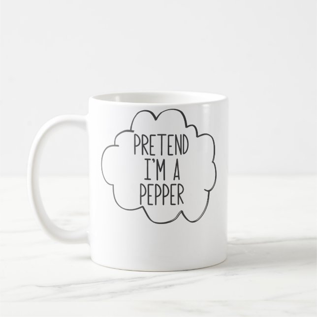 Pretend I'M A Hot Pepper Halloween Pretend Pepper Kaffemugg (Vänster)