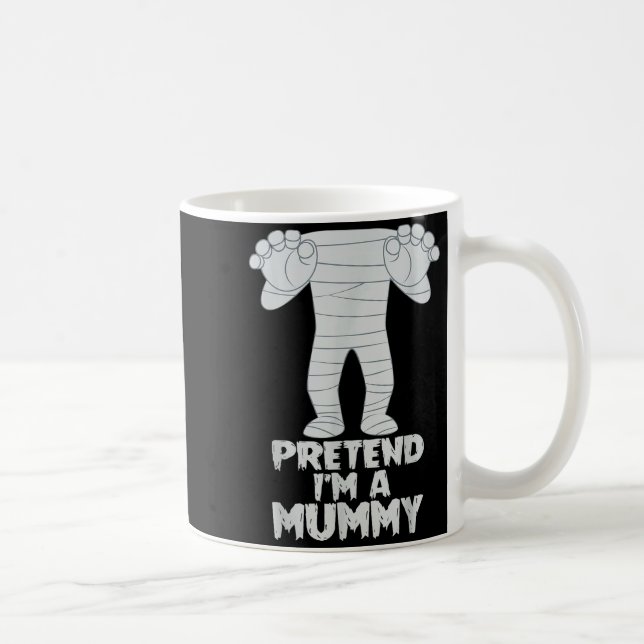 Pretend I'm A Mummy Funny Lazy Halloween Costume  Kaffemugg (Höger)