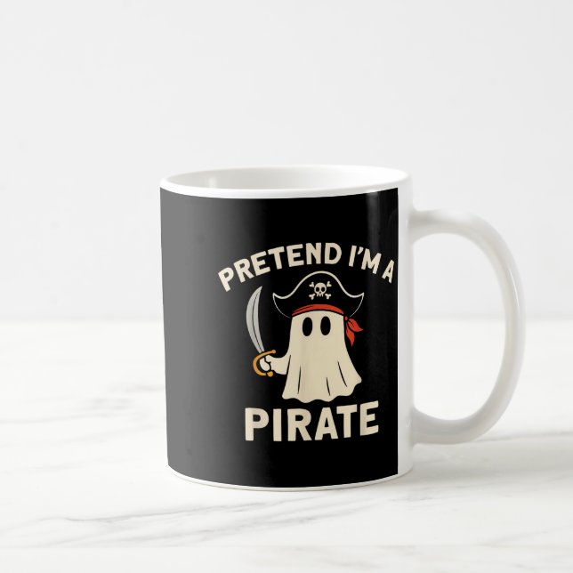 Pretend I'm A Rate Funny Halloween Ghost Costume M Kaffemugg (Höger)