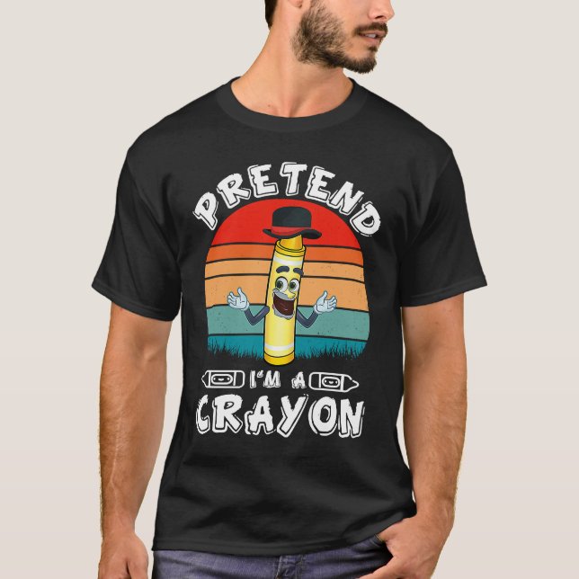 Pretend I'm a Yellow Crayon T Shirt (Framsida)