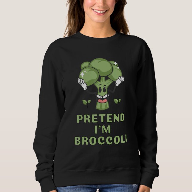 Pretend I'm Broccoli  Lazy Costume Halloween Party T Shirt (Framsida)