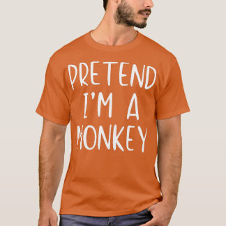 Pretend Monkey Costume Halloween Lazy Easy T Shirt