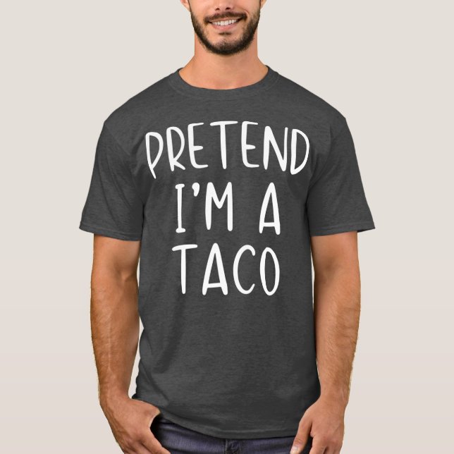Pretend Taco Costume Halloween Lazy Easy T Shirt (Framsida)