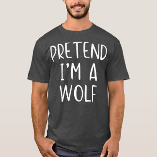 Pretend Wolf Costume Halloween Lazy Easy  T Shirt