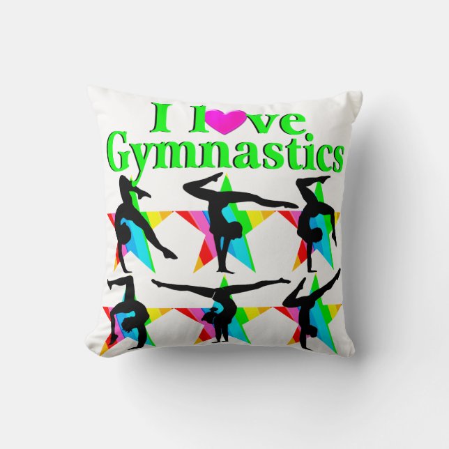 PRETIG GRÖN JAG ÄLSKAR GYMNASTIK DESIGN KUDDE (Framsida)