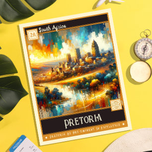 Pretoria, södra Afrikan Måla Vintage Vykort