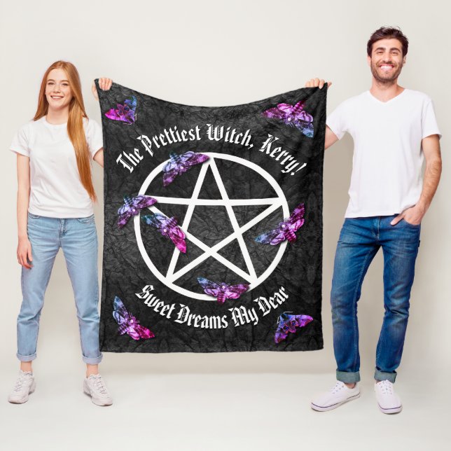 Prettiest Witch Pentagram Fleecefilt (På plats)